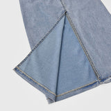 Summer Tencel Cooling Back Slit Span H-Line Denim Skirt