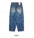 Stopper Washing Wide Cargo Denim Pants