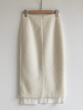 Mittel See-Through Pearl Tweed Long Skirt