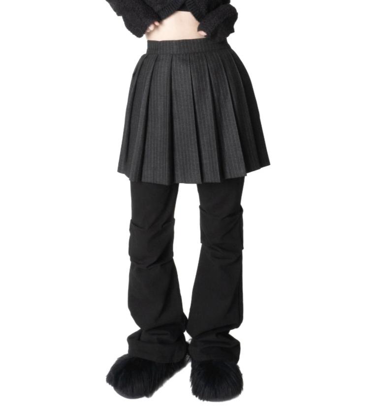 【WOOHWA】STRIPE PINTUCK PLEATS MINI SK WOOHWA (ウーファ) - ストライプピンタックプリーツミニスカート