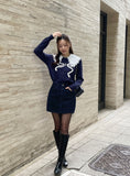 Sayeon Velvet Denim Mini Skirt Pants