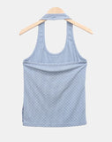 Roden Pearl Button Dot Halter Sleeveless