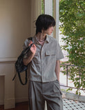 Robre double crop check short sleeve shirt