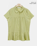 [MADE] Pooin Pleated Punching Short Sleeve Blouse