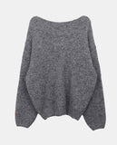 Sodan round neck henley neck loose wool long sleeve knit