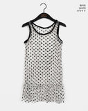Leman Dot See-Through Frill Layered One Piece