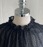 Riaki Frill See-Through Lace Blouse