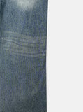 Scale panel wide denim pants