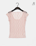 Nuvo See-through Lace Short Sleeve T-shirt
