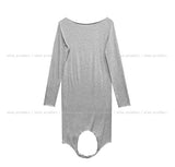 Ut cut layered two-way long sleeve