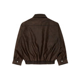Empty washed leather jacket