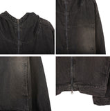 Decan Over Washing Denim Hooded Jacket