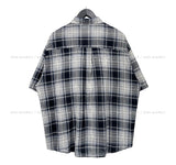 Mid-checkered Overfit Short-Sleeved Shirt