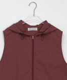 [BAONHAUS] Kenmot Nylon Frill Hood Zip-up Vest