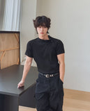 Slowy Button Muscle Fit Ribbed Short Sleeve T-shirt