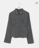 Nua Two-Pocket V-Neck Slim-Fit Long-Sleeve Shirt