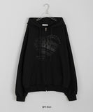 Melka Heart Printing Hood Zip-Up