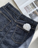 David Bandind Raw Denim Skirt