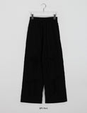 Namako ribbon banding wide nylon pants