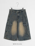 Gus Denim Cargo Bermuda Pants