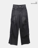 Doon Side Rivet Wide Denim Long Pants