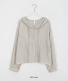 Oniru Summer Crop Gauze Hood Shirt