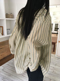 Hoots Vintage Stripe Rolled Overfit Long Sleeve Shirt