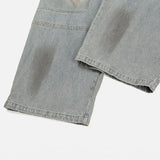 Dirty Washed Keychain Strap Carpenter Denim Pants