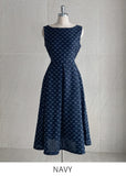 Shuni Jacquard Dot Linen Sleeveless Long One Piece