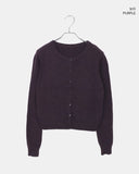 Kevil Round Button Long Sleeve Knit Sleeveless Cardigan Set