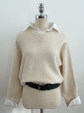 Hashu Shirt Layered Knit (Belt Set)