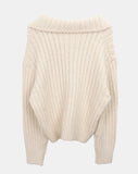 Nea Collar Pocket Rib Knit Cardigan