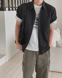 Airy Pocket Over Short Sleeve Shirt