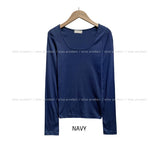 [U-BASIC] Sina Slimming Basic Square Long Sleeve