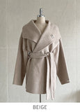 [Wool85%] Labelli Shawl Collar Wool Cashmere Handmade Half Coat