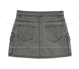 Vintage Fall-Up Cargo Mini Skirt