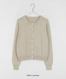 Kyudijeu Color Round Plain Knit Cardigan