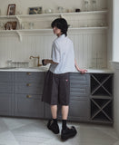 Verse Pintuck Bermuda Patch Work Pants