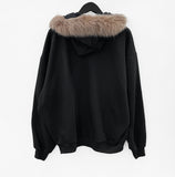 Leman Fur Brushed Hood Hood Zip Up