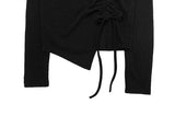 UN One-Off Shirring Unbalanced Knit T-shirt