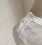 Aro Summer Button Three Quarter Peplum Knit