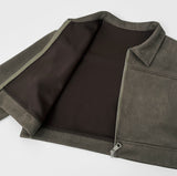 Suede Collar Crop Jacket