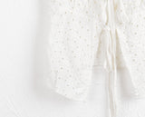 Lezanne Punching Ribbon Strap Sleeveless Cardigan