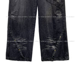 (UNISEX) Drag incision washed denim