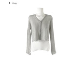 Band Punching Rib V-Neck Cardigan