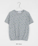 Jeleudi Flower Waffle Balloon Short Sleeve Tee