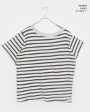 Mats Stripe One Off Shoulder Overfit Short Sleeve T-Shirt