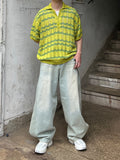 Snap Wide Light Blue Denim