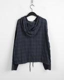 Turi Season Check String Long Sleeve Hood T-shirt