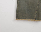 Yat Cat Sand Washing Damage Maxi Denim Long Skirt